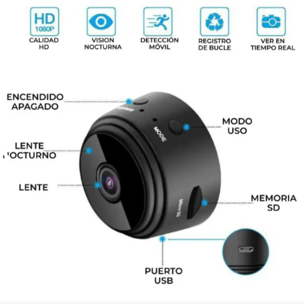 Mini Camara Espia Vigilancia A9 Wifi